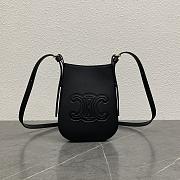 Fortok Céline Heloise soft cow leather mobile phone bag Black 15x19.5x3cm - 1