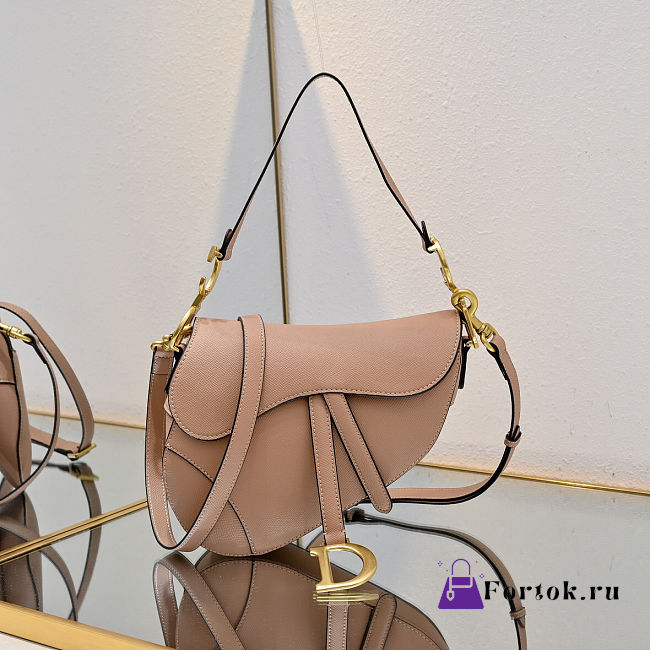 Fortok DIOR SADDLE BAG Warm Taupe Blush Grained Calfskin 25.5 x 20 x 6.5 cm - 1