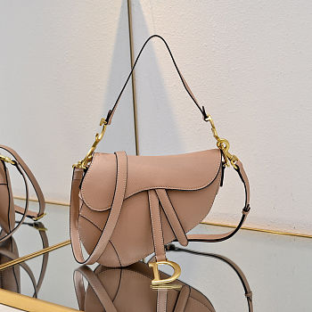 Fortok DIOR SADDLE BAG Warm Taupe Blush Grained Calfskin 25.5 x 20 x 6.5 cm