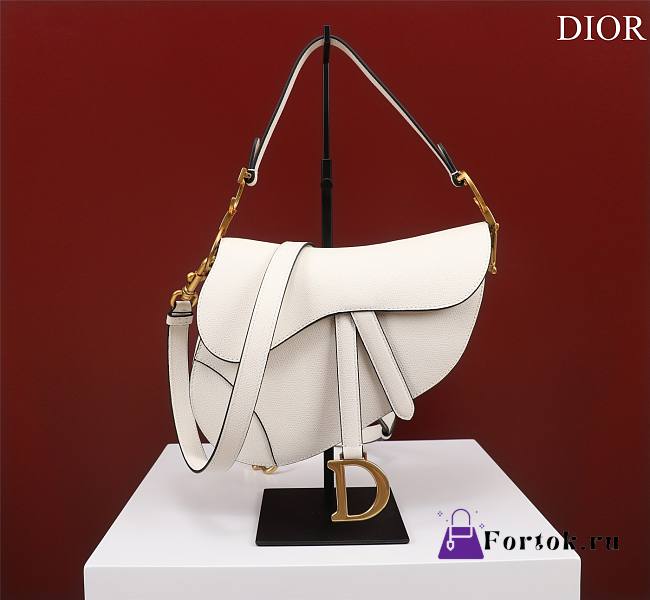 Fortok DIOR SADDLE BAG Warm Taupe Latte Grained Calfskin 24.5 x 20 x 5 cm - 1