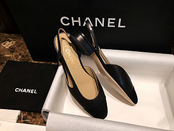 Fortok Chanel Slingback Flat Black 
