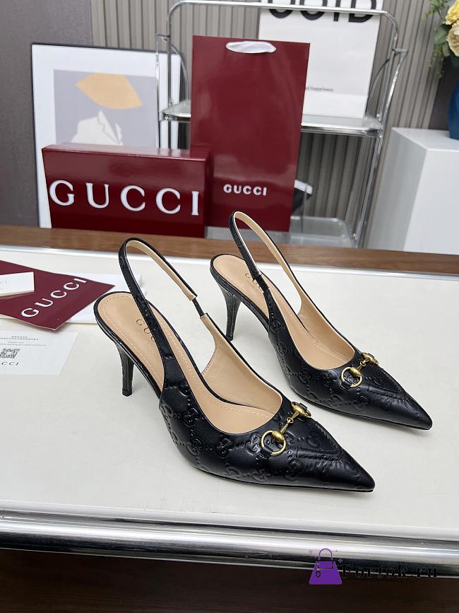 Fortok Gucci slingback pumps Horsebit Black - 1