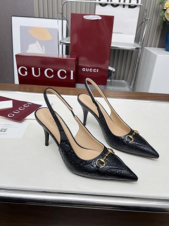 Fortok Gucci slingback pumps Horsebit Black