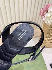 Fortok Gucci Claudie Horsebit Peep Toe Platform Sandals Black 13cm - 4