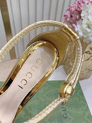 Fortok Gucci Women's sandal with bamboo Gold 9.5cm - 6