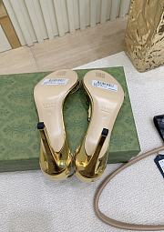 Fortok Gucci Women's sandal with bamboo Gold 9.5cm - 5