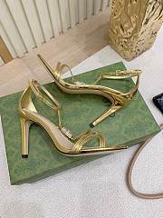Fortok Gucci Women's sandal with bamboo Gold 9.5cm - 2