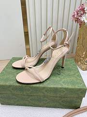 Fortok Gucci Women's sandal with bamboo Beige 9.5cm - 5