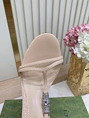 Fortok Gucci Women's sandal with bamboo Beige 9.5cm - 6