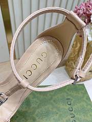 Fortok Gucci Women's sandal with bamboo Beige 9.5cm - 4