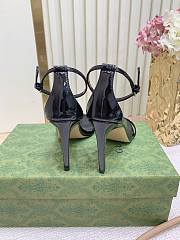 Fortok Gucci Women's sandal with bamboo Black 9.5cm - 6