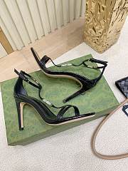 Fortok Gucci Women's sandal with bamboo Black 9.5cm - 4