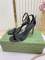 Fortok Gucci Women's sandal with bamboo Black 9.5cm - 3