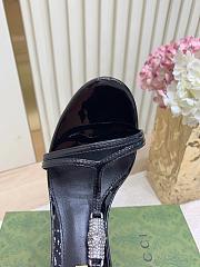 Fortok Gucci Women's sandal with bamboo Black 9.5cm - 2