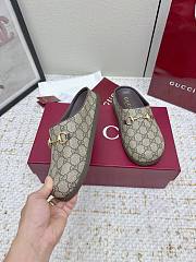 Fortok Gucci GG Supreme Monogram Miro Soft Calfskin Horsebit Slippers  - 6