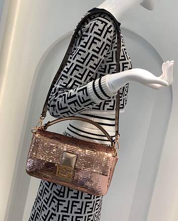 Fortok Fendi Baguette Shinning Sequins 27x6x12cm