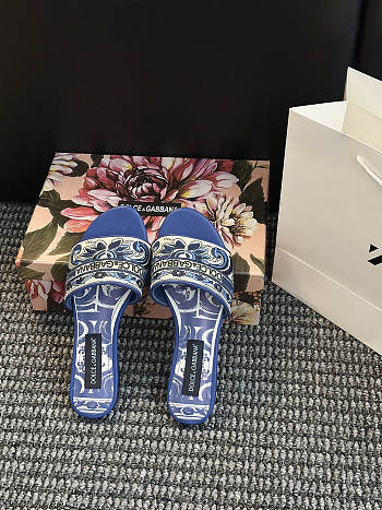 Fortok Dolce & Gabbana Embroidered slides Blue