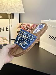 Fortok Dolce & Gabbana Embroidered Raffia slides Blue  - 2