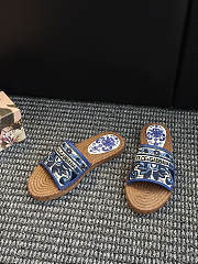 Fortok Dolce & Gabbana Embroidered Raffia slides Blue  - 4