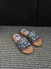 Fortok Dolce & Gabbana Embroidered Raffia slides Blue  - 5