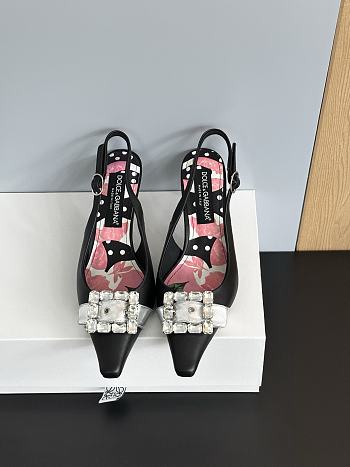 Fortok Dolce & Gabbana Pointed Slingback Black 6.5/10cm