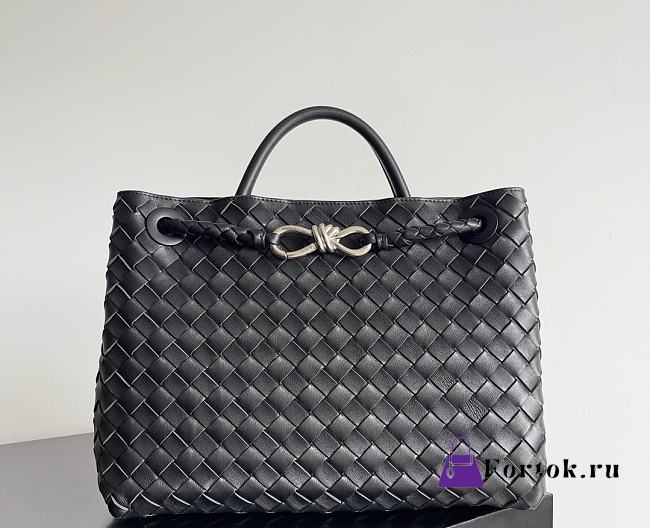 Fortok Bottega Veneta Womens Andiamo Medium Black 32*24*12cm - 1