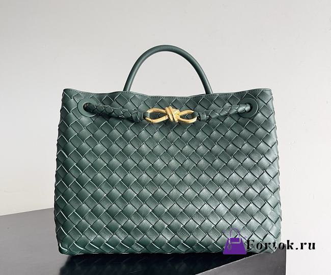 Fortok Bottega Veneta Womens Andiamo Medium Green 32*24*12cm   - 1