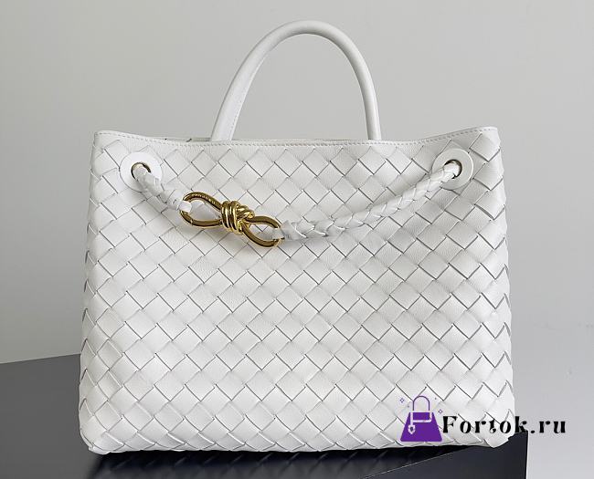 Fortok Bottega Veneta Womens Andiamo Medium White 32*24*12cm   - 1