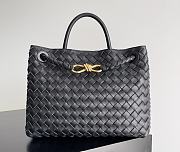Fortok Bottega Veneta Womens Andiamo Medium Black Gold Hardware 32*24*12cm - 1