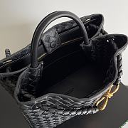 Fortok Bottega Veneta Womens Andiamo Medium Black Gold Hardware 32*24*12cm - 5
