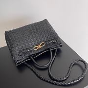 Fortok Bottega Veneta Womens Andiamo Medium Black Gold Hardware 32*24*12cm - 4