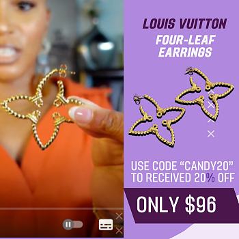 Fortok Louis Vuitton Four-leaf Clover Hollow Twist Earrings