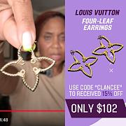 Fortok Louis Vuitton Four-leaf Clover Hollow Twist Earrings Gold - 1