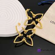 Fortok Louis Vuitton Four-leaf Clover Hollow Twist Earrings Gold - 5