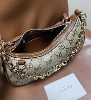 Fortok Gucci GG Emblem Moon shoulder bag Brown 24*16.5*5.5cm - 4