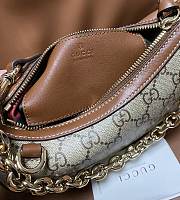 Fortok Gucci GG Emblem Moon shoulder bag Brown 24*16.5*5.5cm - 5