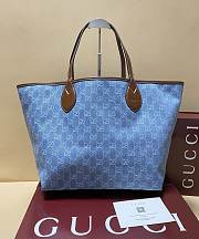 Fortok Gucci Totissima Demi Tote Light Blue 30.5*28*27cm - 5
