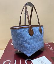 Fortok Gucci Totissima Demi Tote Light Blue 22*19*18cm - 5