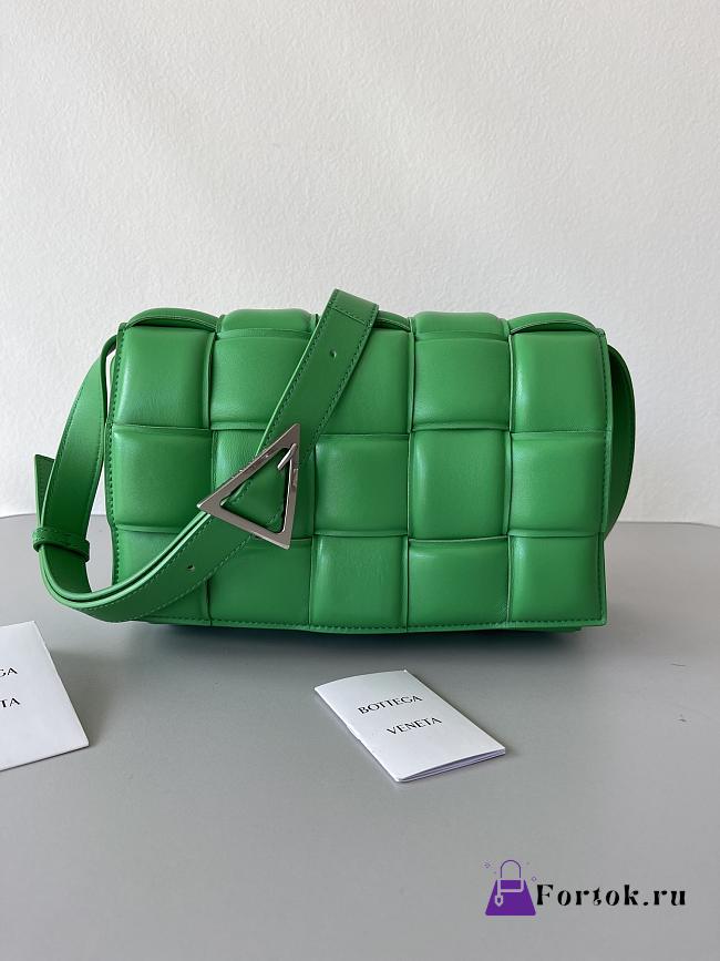 Fortok Bottega Veneta Cassette Padded Bag Green 26x18x8cm - 1