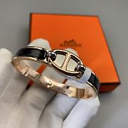 Fortok Hermès Mini Clic Chaine d'Ancre Maillon bracelet Women's Black - 5