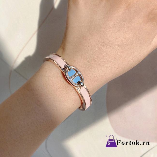 Fortok Hermès Mini Clic Chaine d'Ancre Maillon bracelet Women's Pink - 1