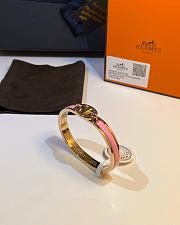 Fortok Hermès Mini Clic Chaine d'Ancre Maillon bracelet Women's Pink - 3