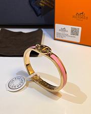 Fortok Hermès Mini Clic Chaine d'Ancre Maillon bracelet Women's Pink - 2