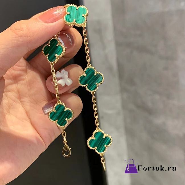 Fortok Van Cleef & Arpels Vintage Alhambra Four Leaf Green Bracelet - 1