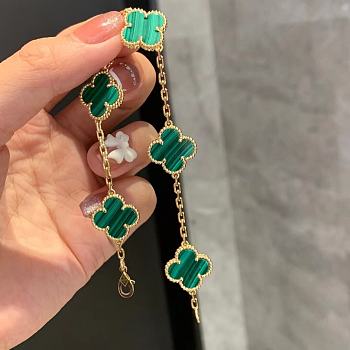Fortok Van Cleef & Arpels Vintage Alhambra Four Leaf Green Bracelet