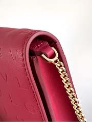 Fortok Bvlgari Logo Chain Wallet in Rouge 19 X 10.5 X 4.5cm - 6