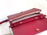 Fortok Bvlgari Logo Chain Wallet in Rouge 19 X 10.5 X 4.5cm - 4