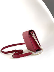 Fortok Bvlgari Logo Chain Wallet in Rouge 19 X 10.5 X 4.5cm - 2