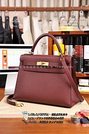 Fortok Hermes Kelly Rouge 28 x 10 x 22cm - 4
