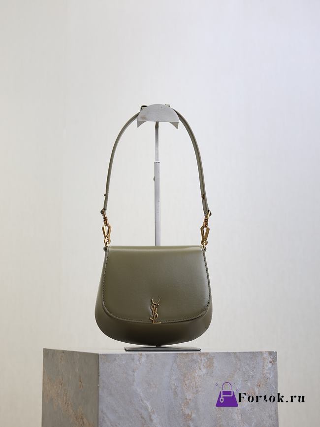 Fortok YSL Saint Laurent Voltaire Top Handle Bag Moss Green 17.5×21×8cm - 1